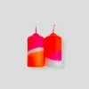 Pink Stories Neon Pillar Candles Pair - Fairytale 2 Pink Stories Neon Pillar Candles Pair - Fairytale