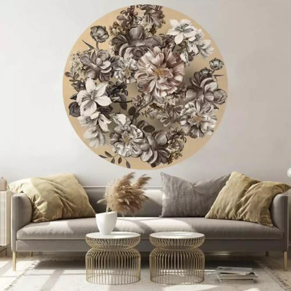 BN Wallpaper & Paint Wallpaper Circles Flowers Taupe Background 3 BN Wallpaper & Paint Wallpaper Circles Flowers Taupe Background