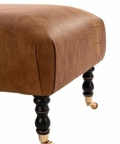 Mind The Gap Hudson Upholstered Stool Brown Leather New 7 Mind The Gap Hudson Upholstered Stool Brown Leather New