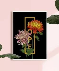 Hope Chrysanthemums Floral Print, By The Print Florist