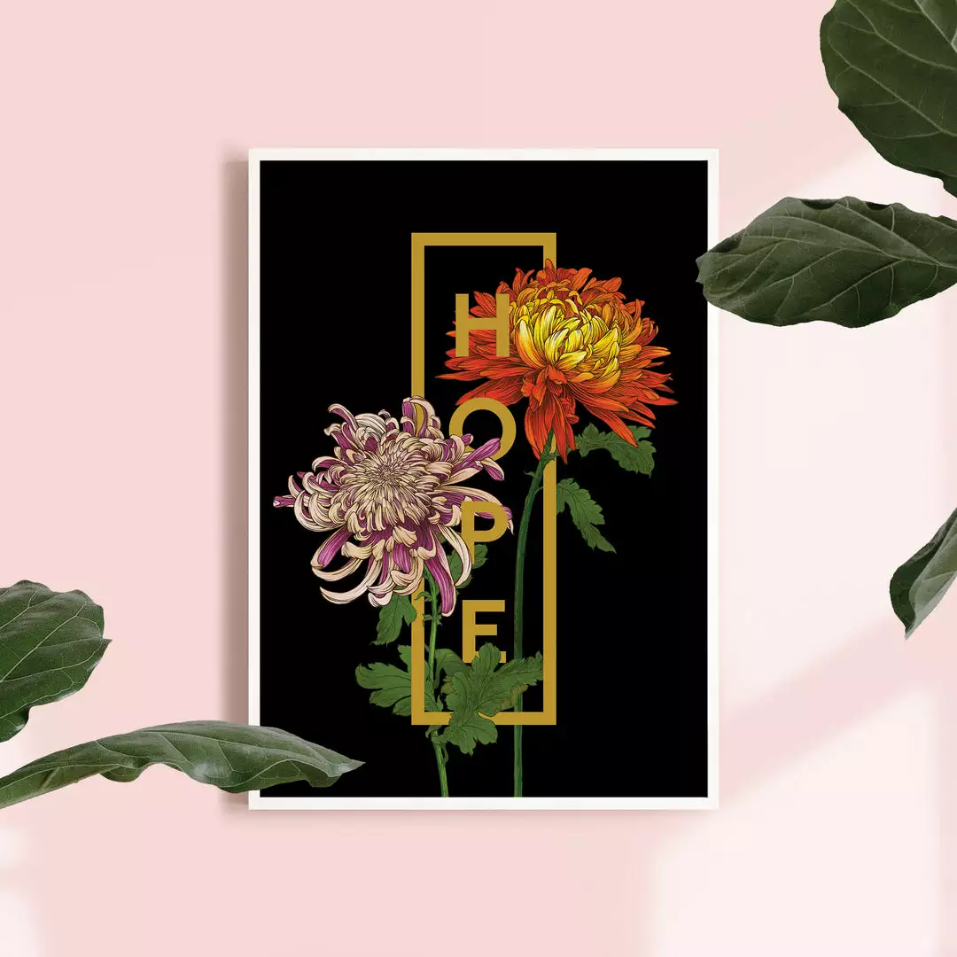 Hope Chrysanthemums Floral Print, By The Print Florist 3 Hope Chrysanthemums Floral Print, By The Print Florist