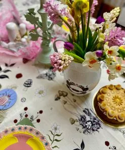 Rice By Rice Ceramic Floral Dinner Plate - Pink & Yellow