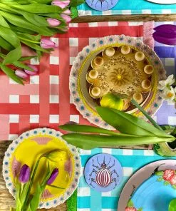 Rice By Rice New Ceramic Floral Side Plate - Pink & Yellow 15 Rice By Rice New Ceramic Floral Side Plate - Pink & Yellow