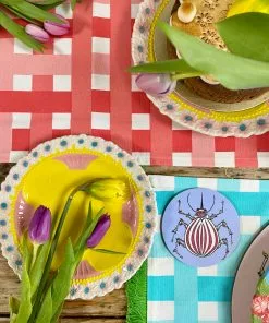 Rice By Rice New Ceramic Floral Side Plate - Pink & Yellow 16 Rice By Rice New Ceramic Floral Side Plate - Pink & Yellow