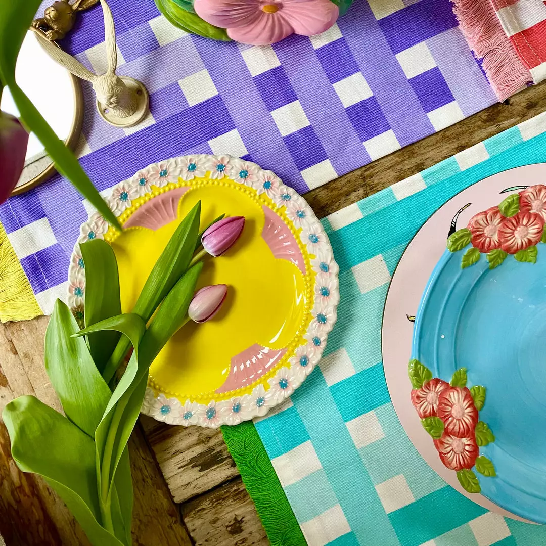 Rice By Rice New Ceramic Floral Side Plate - Pink & Yellow 4 Rice By Rice New Ceramic Floral Side Plate - Pink & Yellow