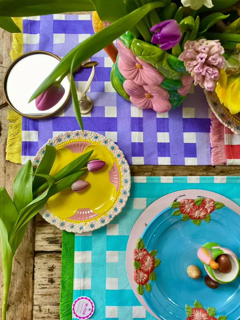 Rice By Rice New Ceramic Floral Side Plate - Pink & Yellow 10 Rice By Rice New Ceramic Floral Side Plate - Pink & Yellow