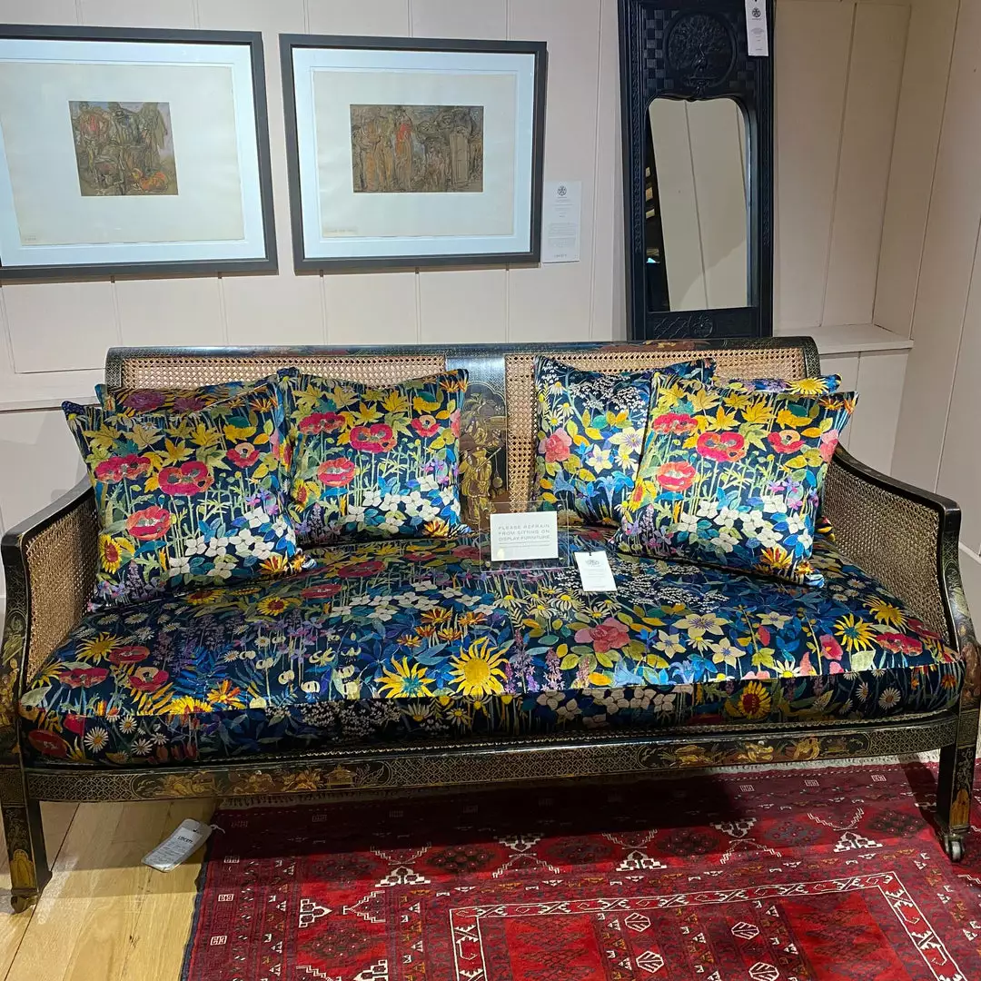 Liberty Fabrics Faria Flowers Vintage Velvet, Lichen & Marigold New 4 Liberty Fabrics Faria Flowers Vintage Velvet, Lichen & Marigold New