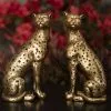 Thedesignyarduk Cheetah Ornaments Pair Havana Tropicana