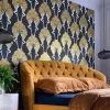 The Graduate Collection New Showgirls Wallpaper Metallic Gold Mustard & Black