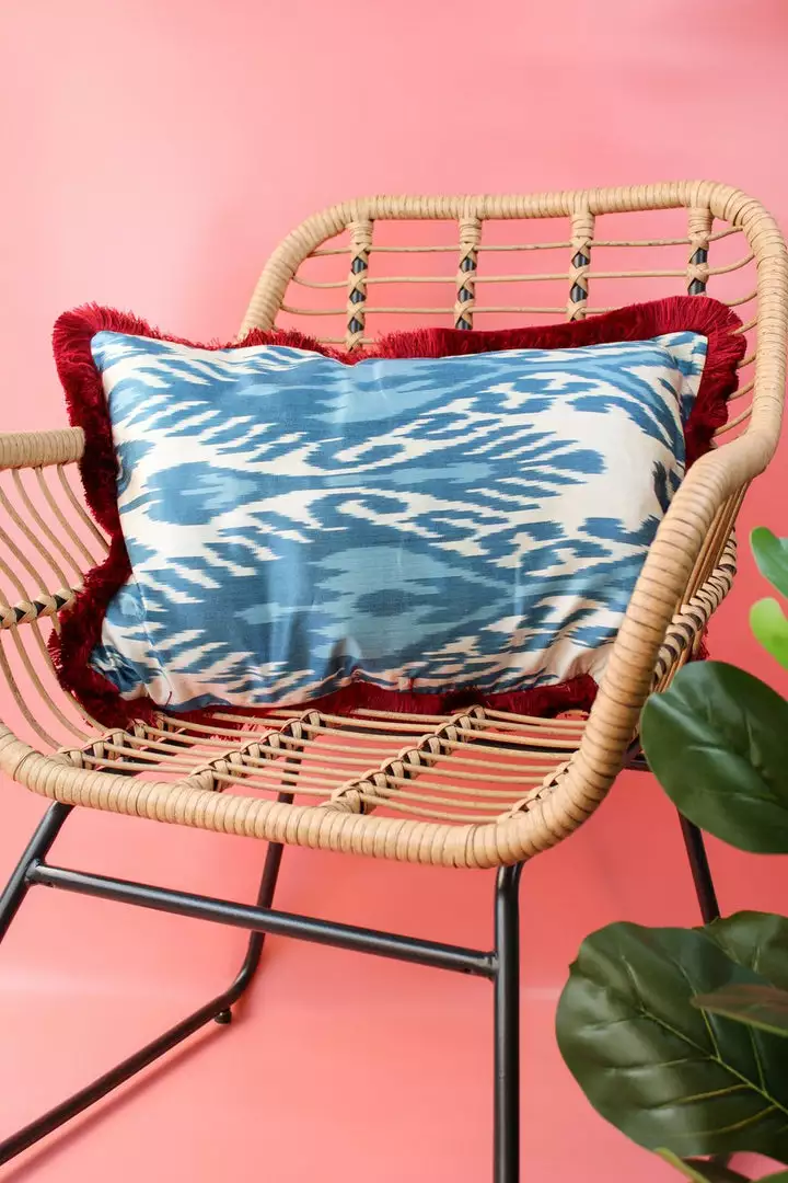 My Doris Sky Blue Aztec Silk Cushion 3 My Doris Sky Blue Aztec Silk Cushion
