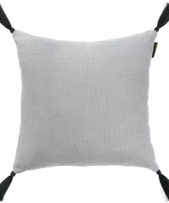 Mind The Gap Frost Grey Linen Cushion