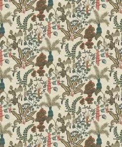 Josephine Munsey Woodland Floor Fabric Stone And Teal 9 Josephine Munsey Woodland Floor Fabric Stone And Teal