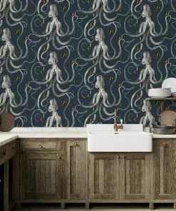 Josephine Munsey Octopoda Deep Sea Blue Wallpaper 13 Josephine Munsey Octopoda Deep Sea Blue Wallpaper