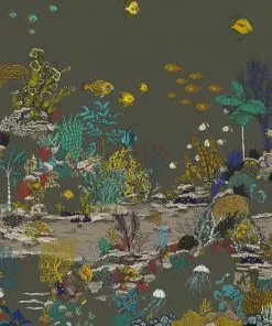 Josephine Munsey Underwater Jungle Wallpaper In Soft Aqua