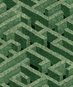 Josephine Munsey Rose & Thorn Labyrinth Wallpaper Green