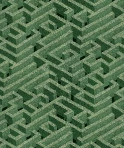 Josephine Munsey Rose & Thorn Labyrinth Wallpaper Green