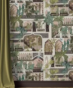 Josephine Munsey Peacock Arches Wallpaper Blush Pink