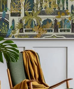 Josephine Munsey Peacock Arches Wallpaper Dark Teal