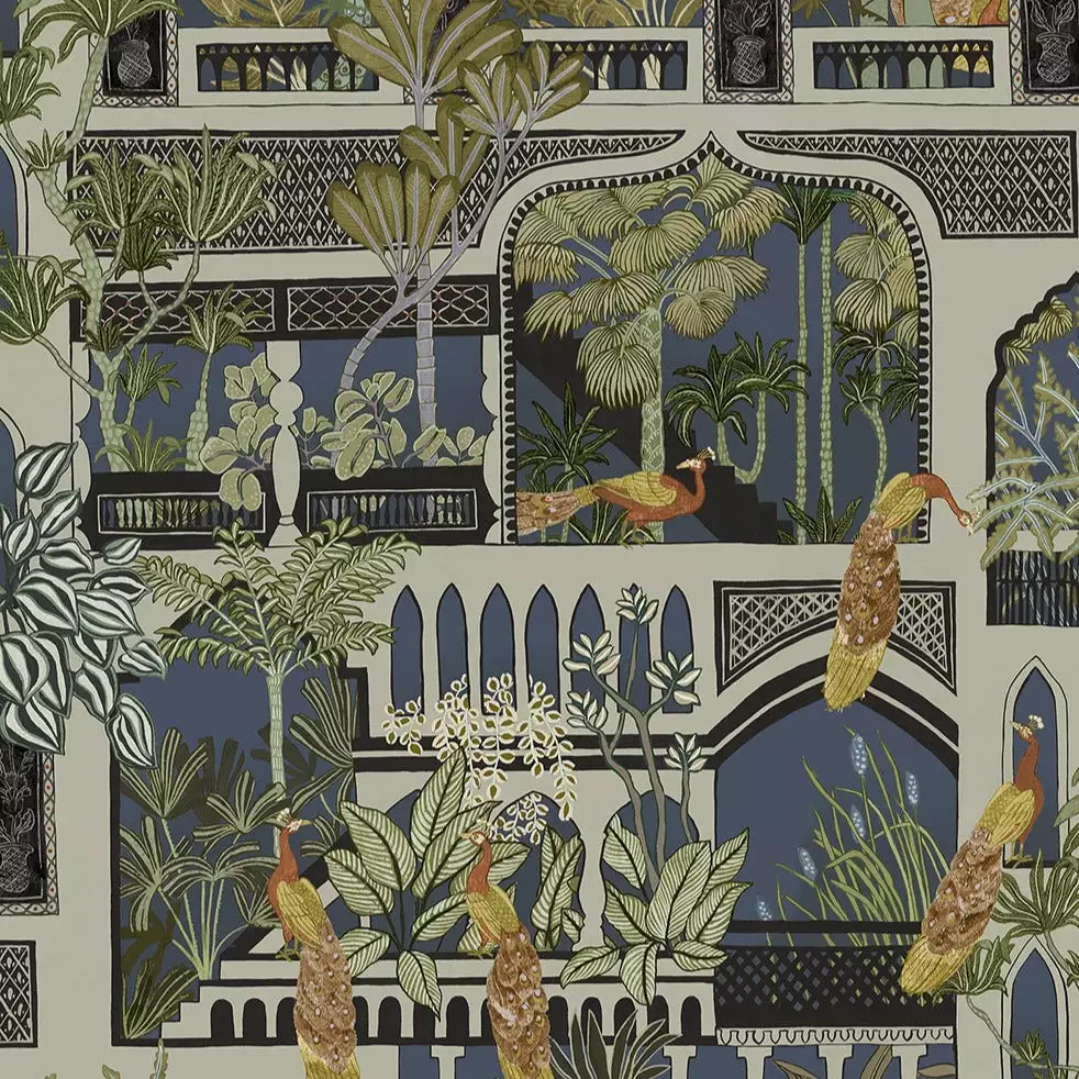 Josephine Munsey Peacock Arches Wallpaper Petrol 3 Josephine Munsey Peacock Arches Wallpaper Petrol