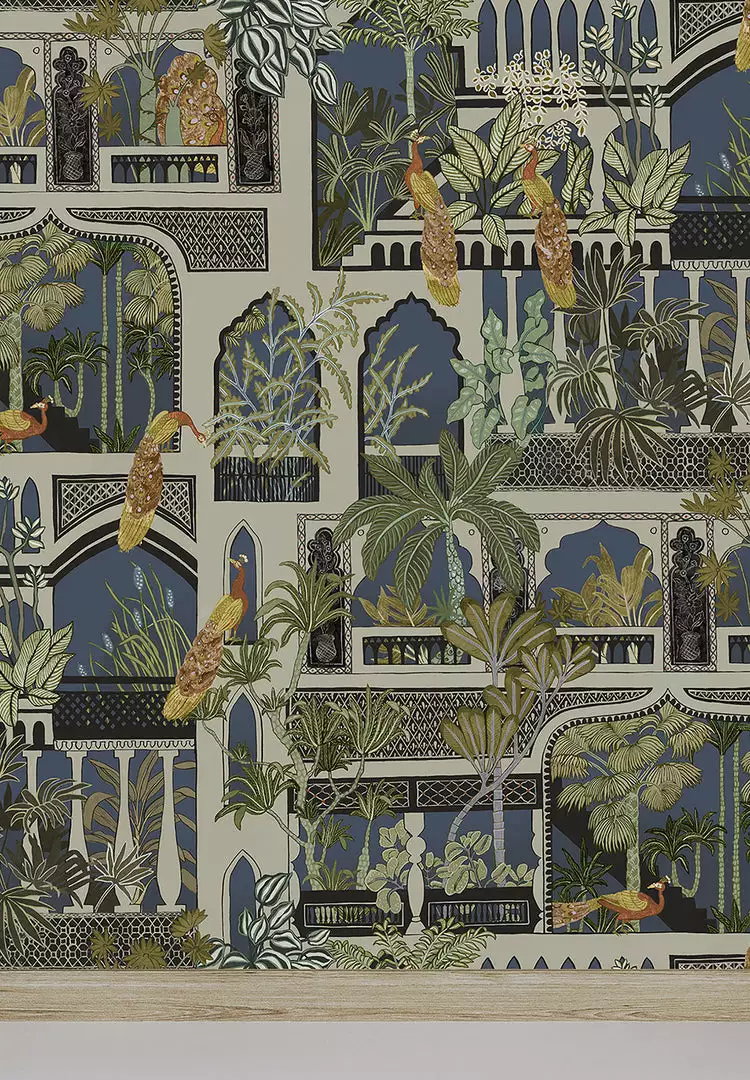 Josephine Munsey Peacock Arches Wallpaper Petrol 5 Josephine Munsey Peacock Arches Wallpaper Petrol