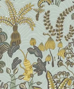 Josephine Munsey Woodland Floor Wallpaper Celadon And Lemon Wallpaper & Paint