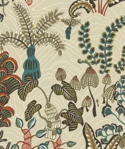 Josephine Munsey Woodland Floor Wallpaper Stone And Teal Wallpaper & Paint