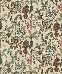 Josephine Munsey Woodland Floor Wallpaper Stone And Teal Wallpaper & Paint
