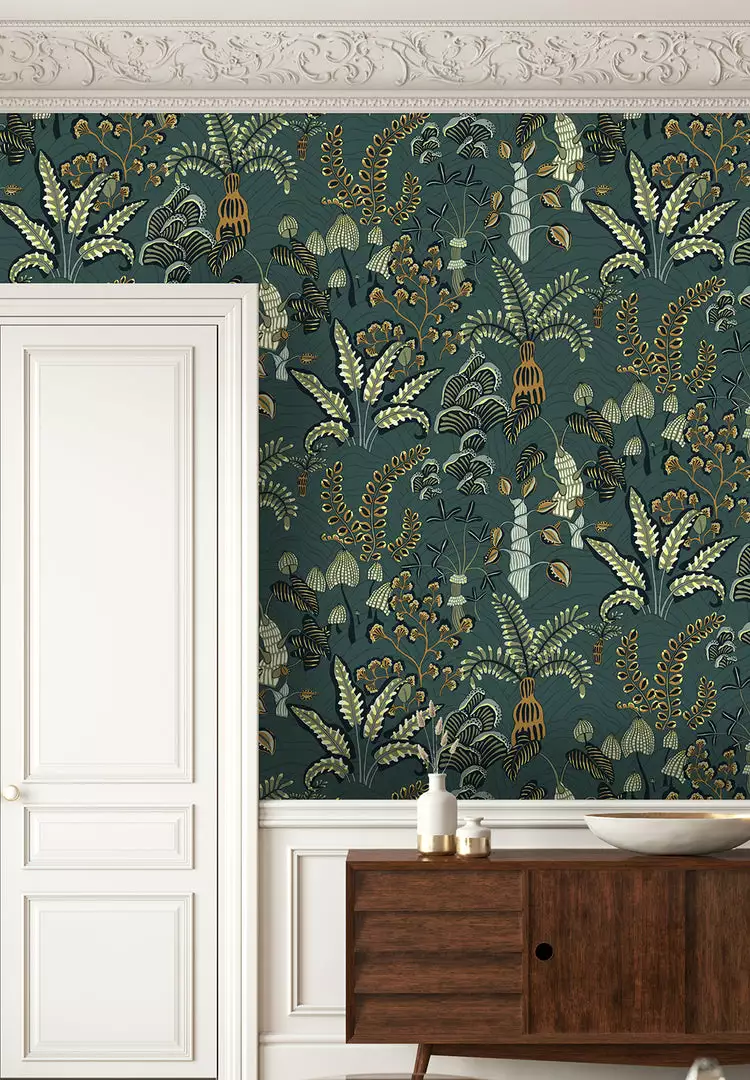 Josephine Munsey Wallpaper & Paint Woodland Floor Wallpaper Petrol And Sage 4 Josephine Munsey Wallpaper & Paint Woodland Floor Wallpaper Petrol And Sage
