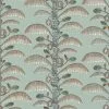 Josephine Munsey Rose & Thorn Palm Stripe Wallpaper In Radmoor Blue