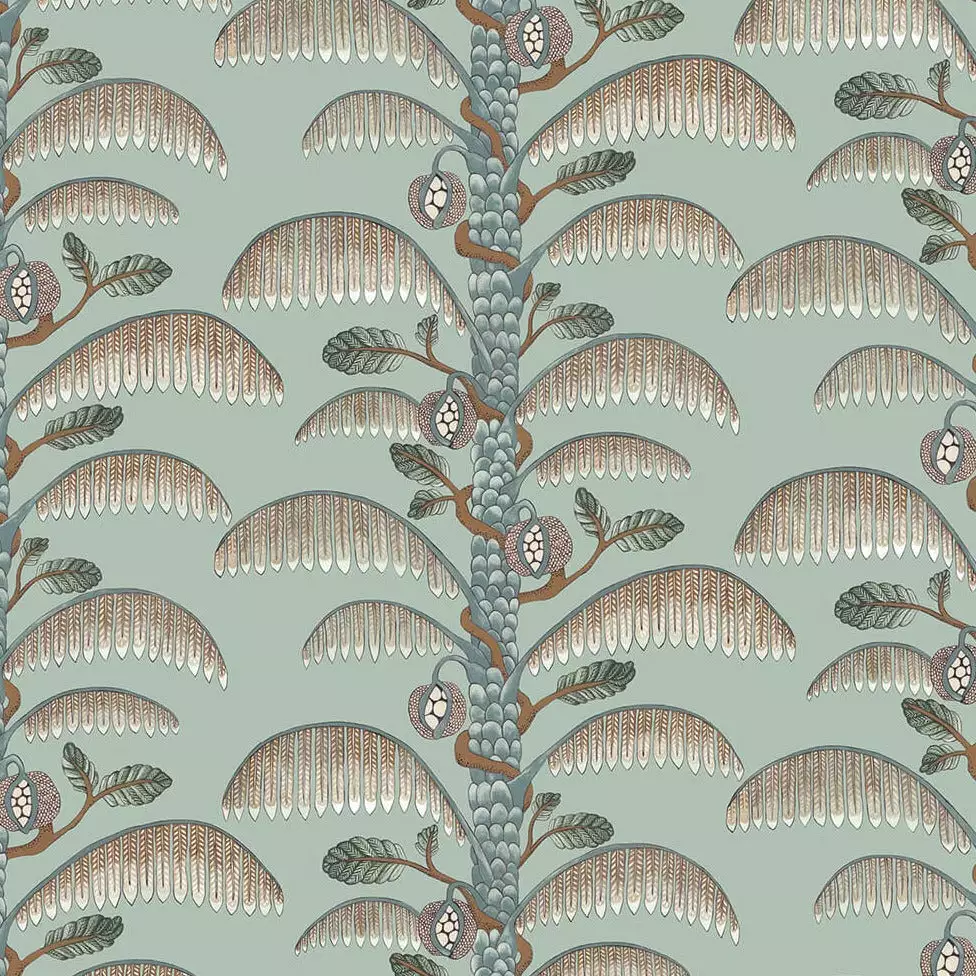 Josephine Munsey Rose & Thorn Palm Stripe Wallpaper In Spicer Brown 10 Josephine Munsey Rose & Thorn Palm Stripe Wallpaper In Spicer Brown