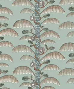 Josephine Munsey Palm Stripe Wallpaper In Clarke White Rose & Thorn