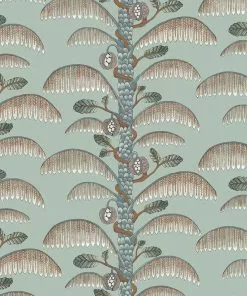 Josephine Munsey Rose & Thorn Palm Stripe Wallpaper In Spicer Brown 20 Josephine Munsey Rose & Thorn Palm Stripe Wallpaper In Spicer Brown