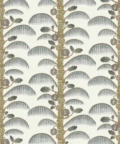 Josephine Munsey Palm Stripe Wallpaper In Clarke White Rose & Thorn