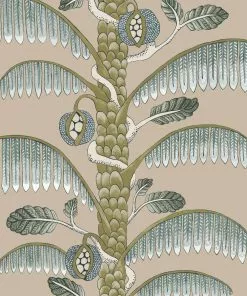 Josephine Munsey Rose & Thorn Palm Stripe Wallpaper In Radmoor Blue 23 Josephine Munsey Rose & Thorn Palm Stripe Wallpaper In Radmoor Blue