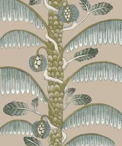 Josephine Munsey Palm Stripe Wallpaper In Clarke White Rose & Thorn