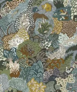 Josephine Munsey Whimsical Clumps In Olive, Brown & Blue