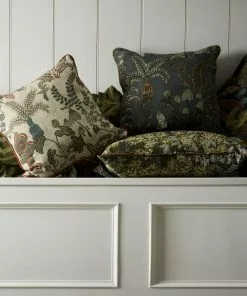 Josephine Munsey Woodland Floor Fabric Cushion Petrol