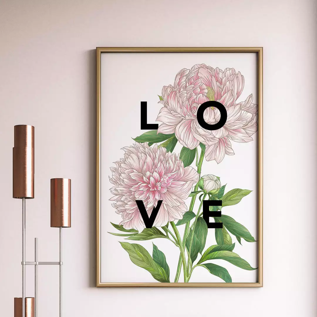 Love Peony Floral Print, By The Print Florist Bohemian Dream 3 Love Peony Floral Print, By The Print Florist Bohemian Dream