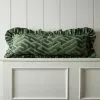 Josephine Munsey Labyrinth Lumbar Frilled Cushion Green