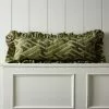 Josephine Munsey Labyrinth Lumbar Frilled Cushion Olive 1 Josephine Munsey Labyrinth Lumbar Frilled Cushion Olive