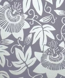 The Monkey Puzzle Tree Lilac And Silver Passion Flower Wallpaper By Alexis Snell