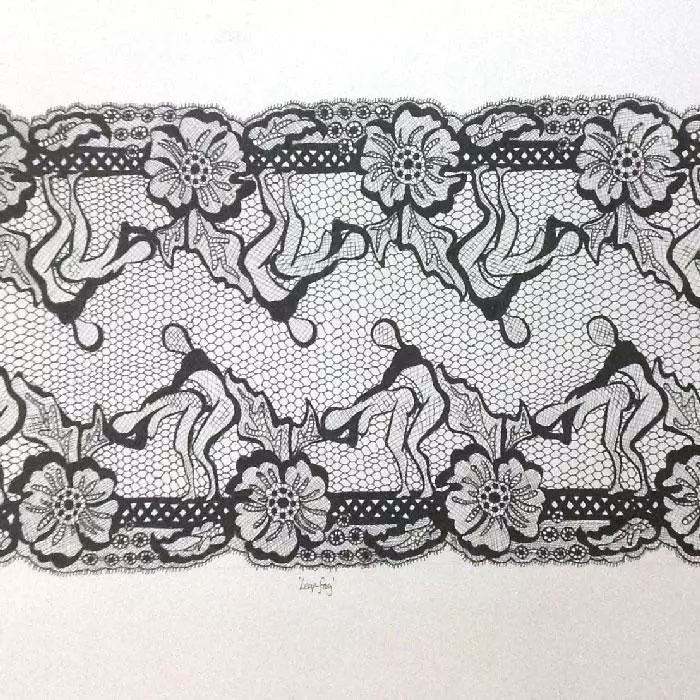 The Monkey Puzzle Tree 'Body Lace' Voile Nude Pink By Sarah Jane Palmer 6 The Monkey Puzzle Tree 'Body Lace' Voile Nude Pink By Sarah Jane Palmer