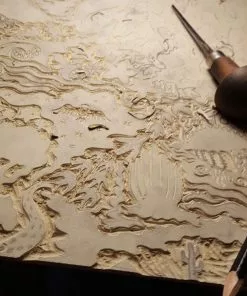 The Monkey Puzzle Tree New 'All Tomorrow's Futures' Ocean Blue Linen By Alexis Snell