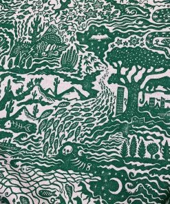 The Monkey Puzzle Tree 'All Tomorrow's Futures' Emerald Green Linen By Alexis Snell New