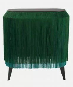 Ibride Baby Alpaga Fringed Bedside Table Sparkling Green Bohemian Dream