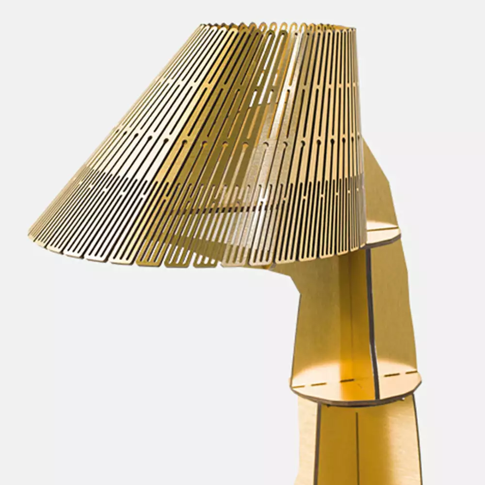 Ibride Junon - Brushed Gold Illuminated Goose Bedside Table & Lamp 4 Ibride Junon - Brushed Gold Illuminated Goose Bedside Table & Lamp