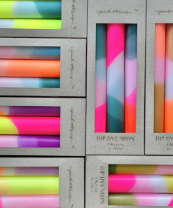 Pink Stories Neon Taper Candles Spring Sorbet - Set Of 3 New 11 Pink Stories Neon Taper Candles Spring Sorbet - Set Of 3 New