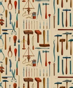 Mind The Gap Old Tools Anthracite Wallpaper Wallpaper & Paint