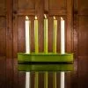 British Colour Standard New Oval Metal Candle Platter - Olive