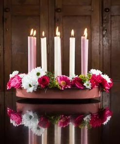 British Colour Standard Oval Metal Candle Platter - Brick Dust New